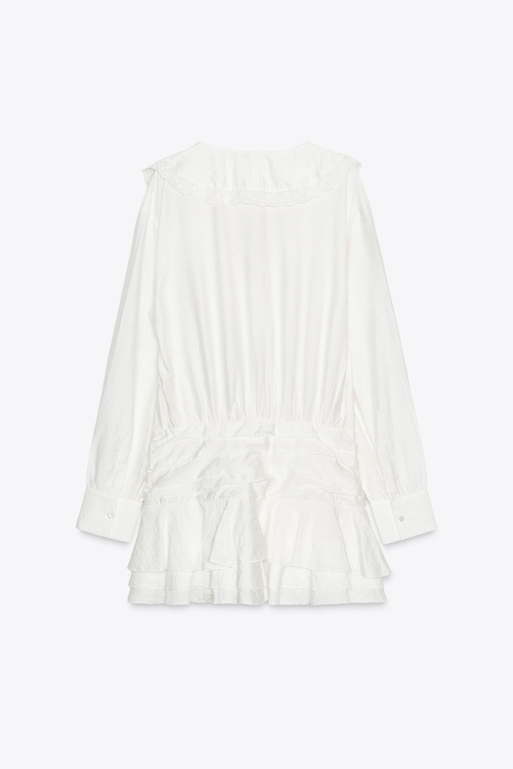 EMBROIDERED RUFFLE SHORT DRESS - Zara фото 17