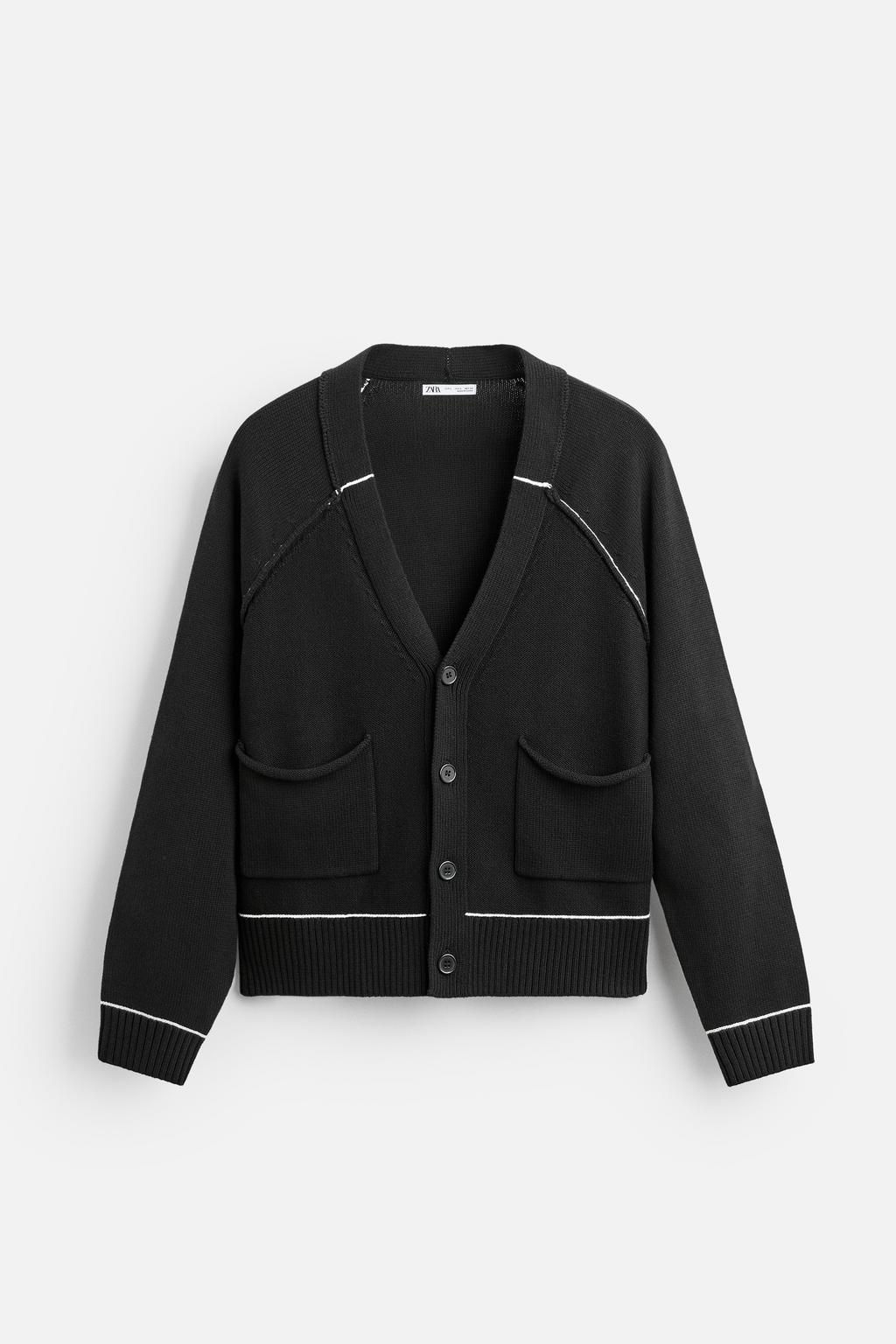 CONTRAST TRIM CARDIGAN - Zara фото 7