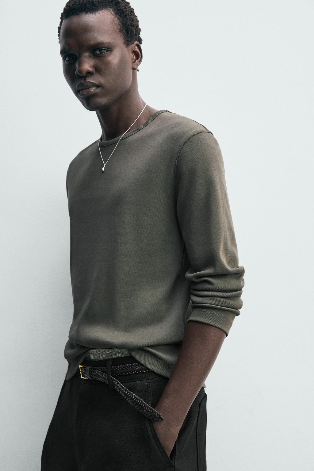 REGULAR FIT STRUCTURED T-SHIRT - Zara фото 5