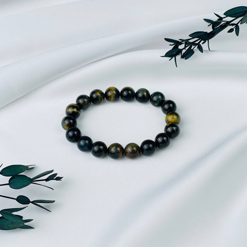 Браслет из Тигрового и Соколиного глаза 17,5 см