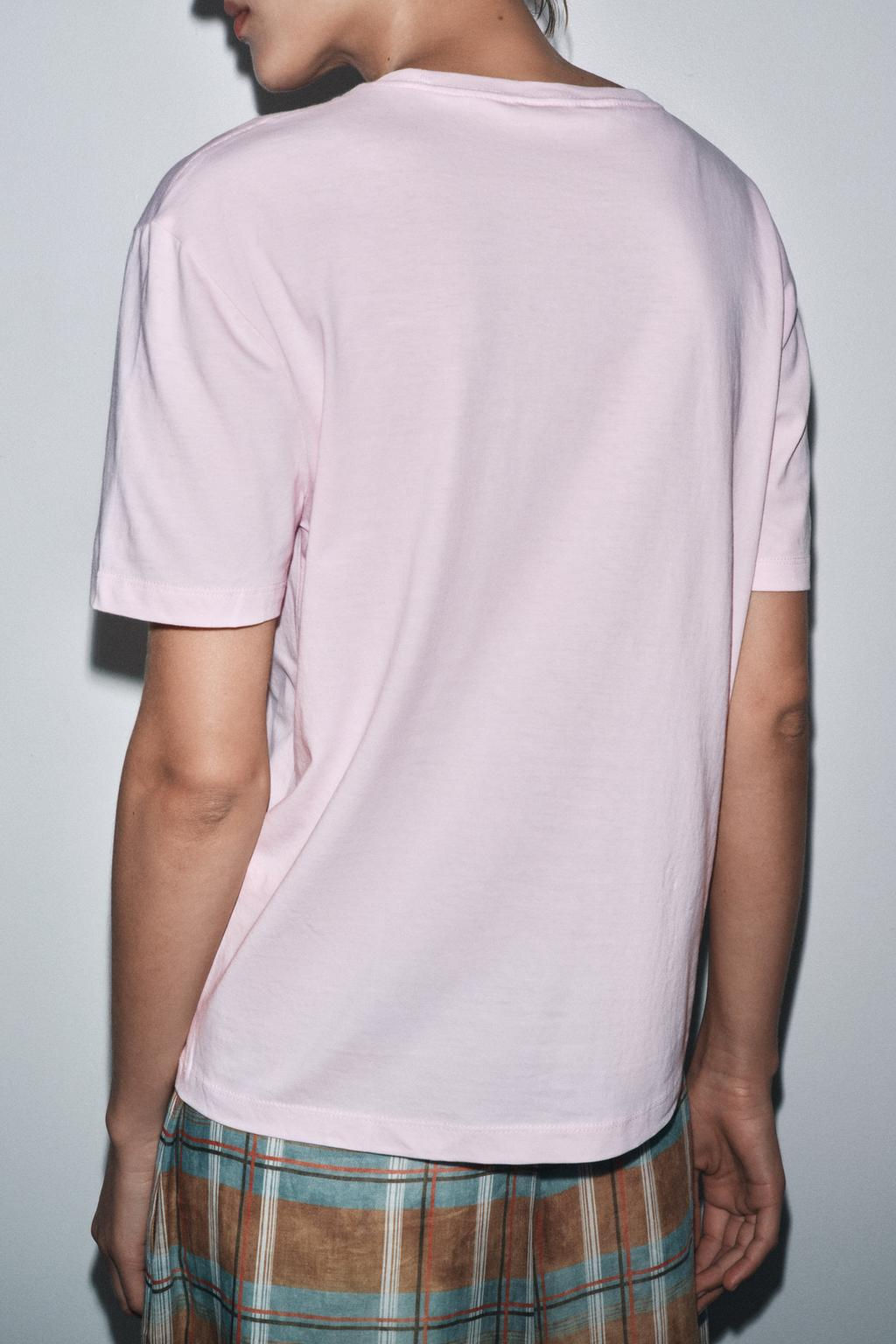 BASIC COTTON T-SHIRT - Zara фото 3