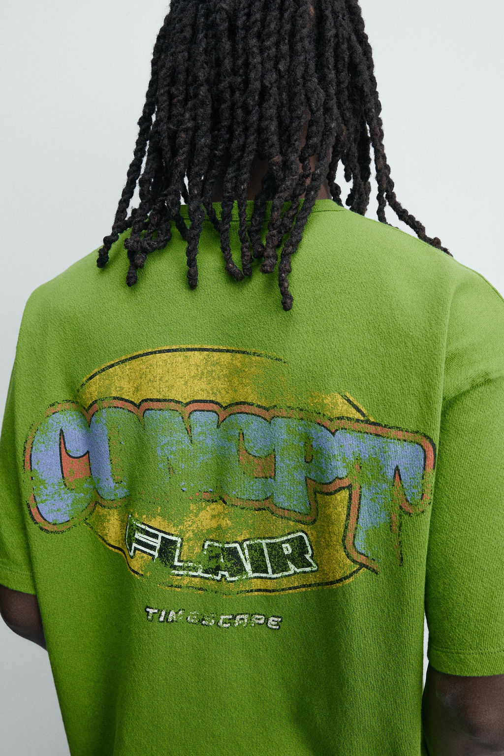 CAMISETA RELAXED FIT ESTAMPADOS LAVADOS / Verde