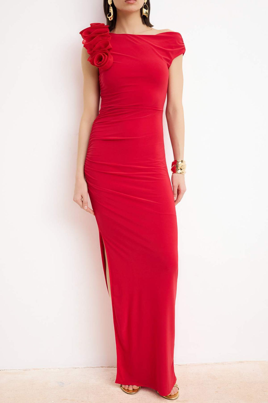 K?rm?z? Duz Orme Sandy Maxi Abiye & Mezuniyet Elbisesi - Trendyolmilla фото 3