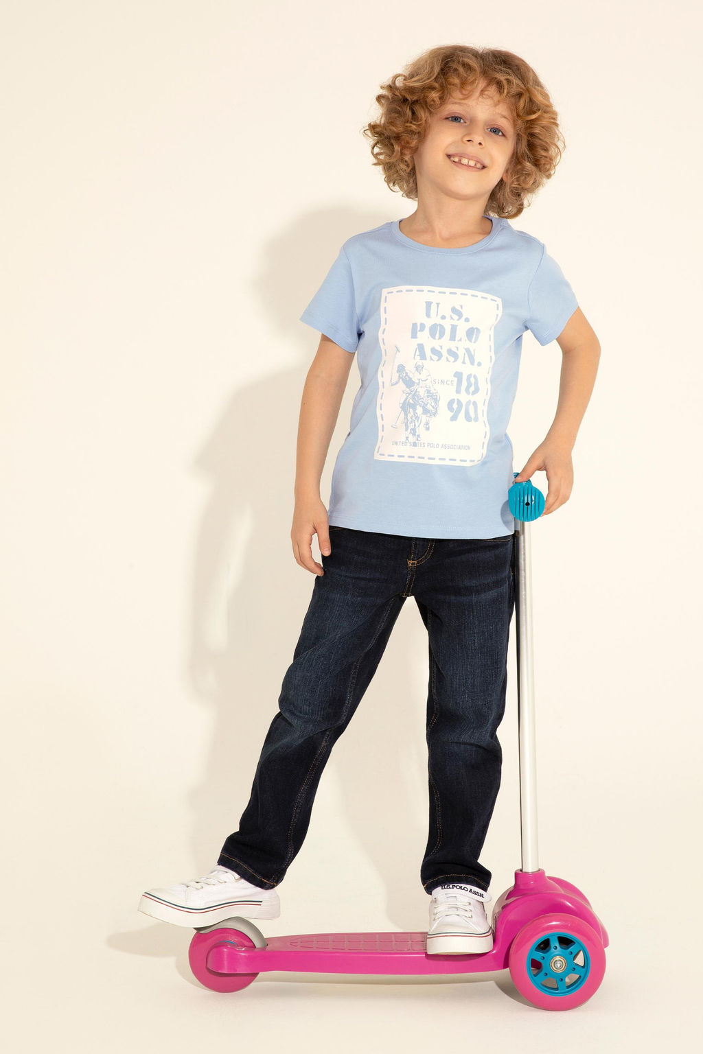 Футболка U.S. Polo Assn голубая хлопок  фото 8