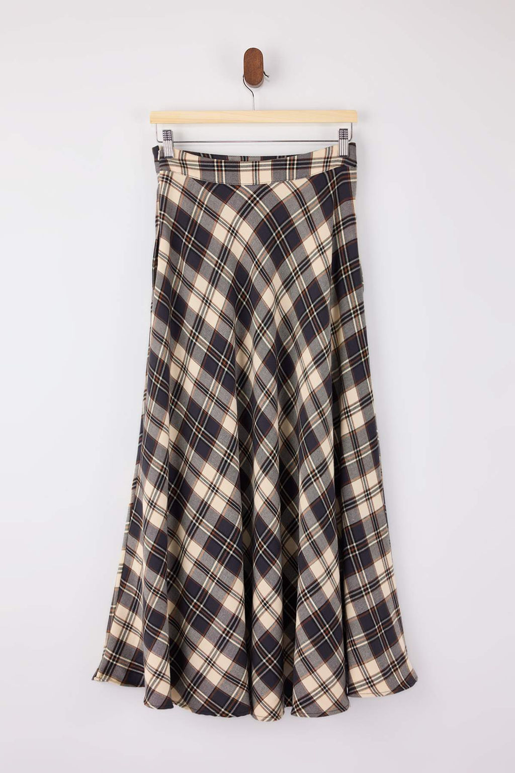 Lacivert Siyah Ekoseli Dokuma Uzun Maxi Etek TWOAW26ET00164 - Trendyolmilla фото 11