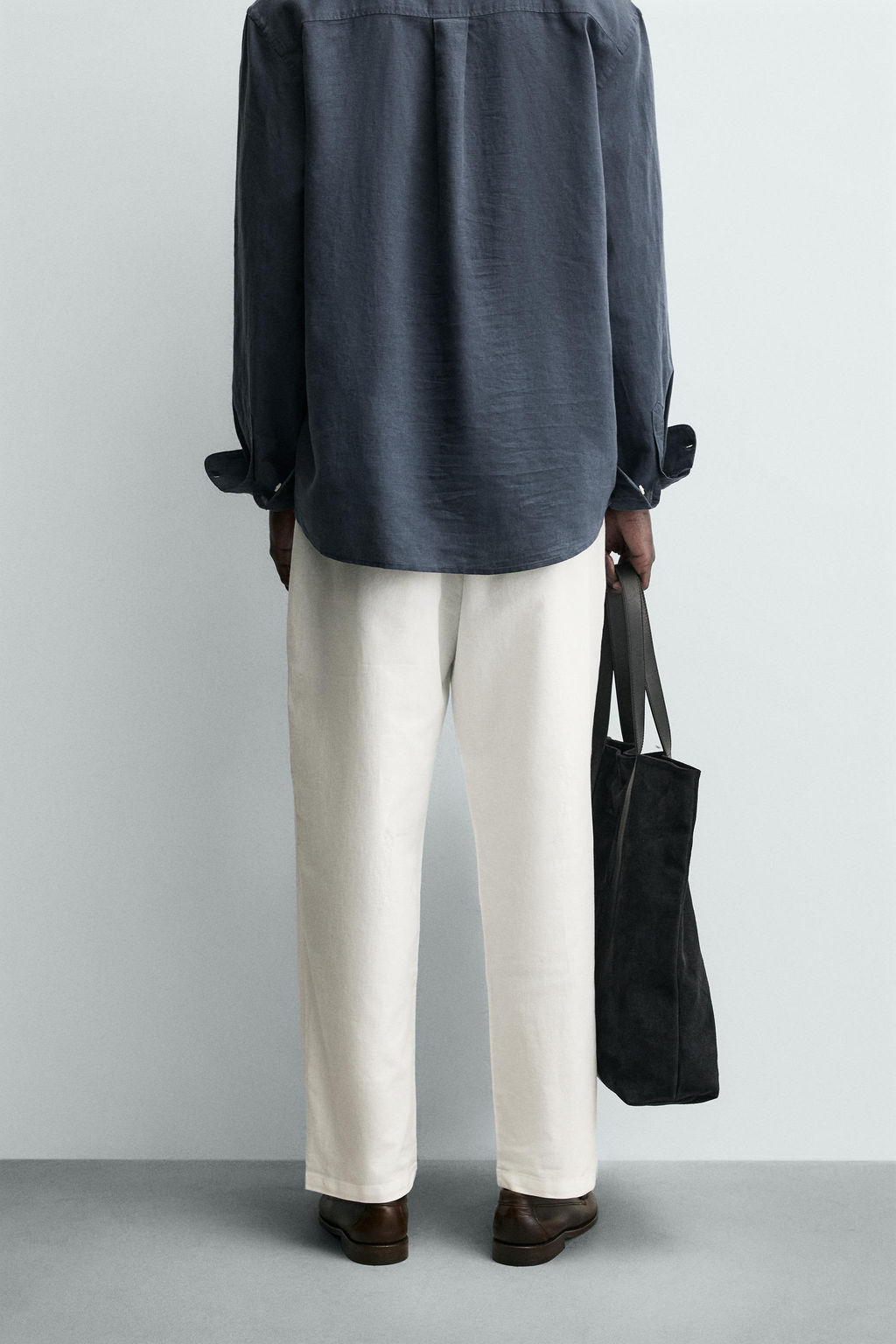 PANTAL?N RELAXED FIT ALGOD?N - LINO / Blanco roto - Zara фото 3