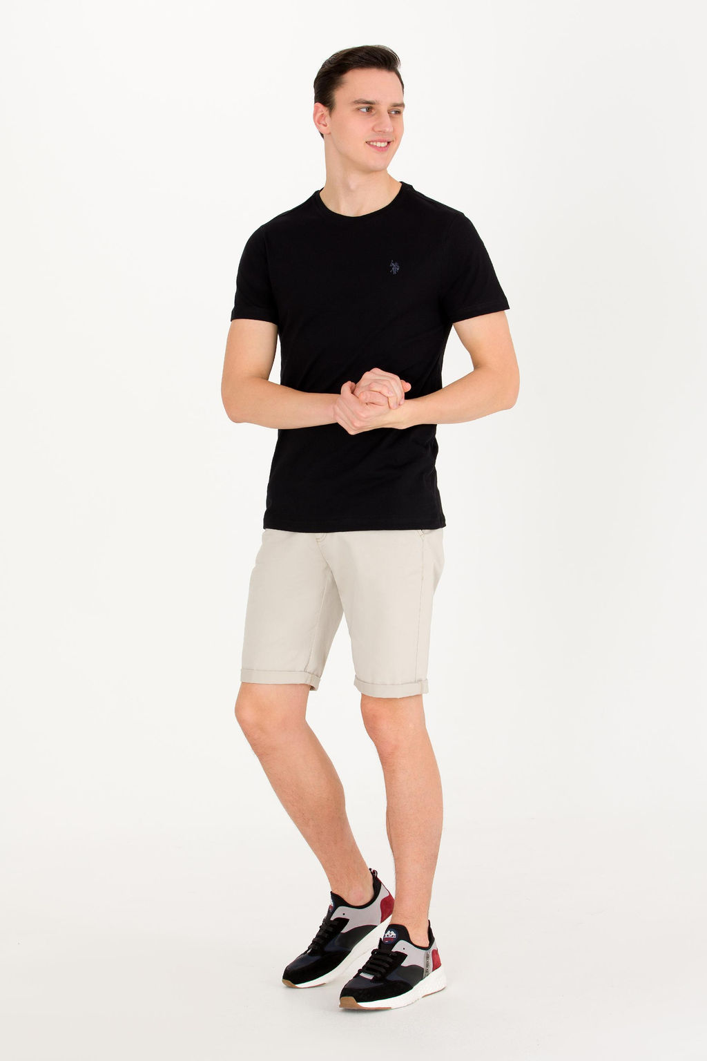 U. S. Polo Assn Мужская черная базовая футболка с круглым вырезом - U.s. polo assn фото 4