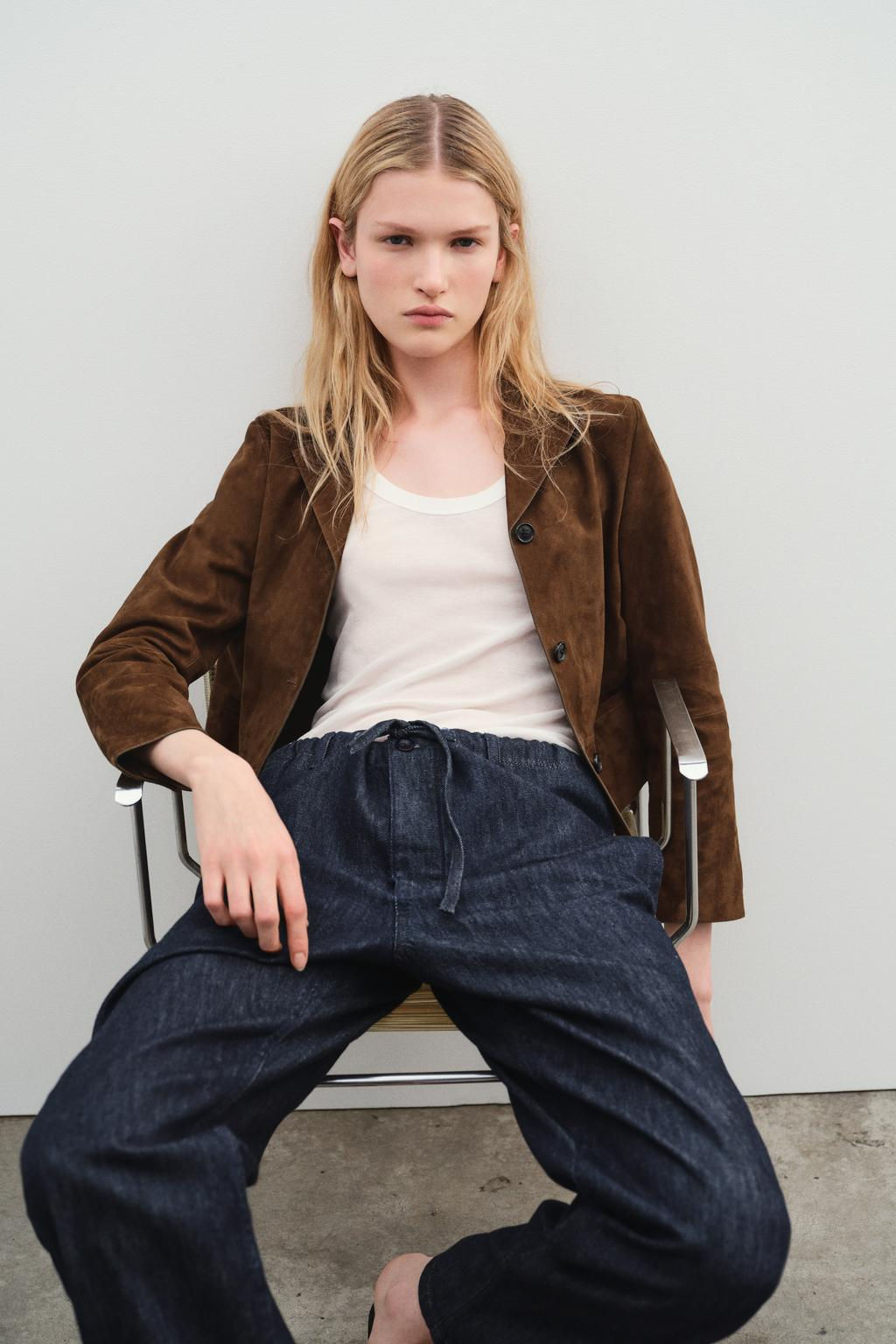 ZW COLLECTION STRAIGHT-LEG MID-RISE JEANS - Zara фото 6