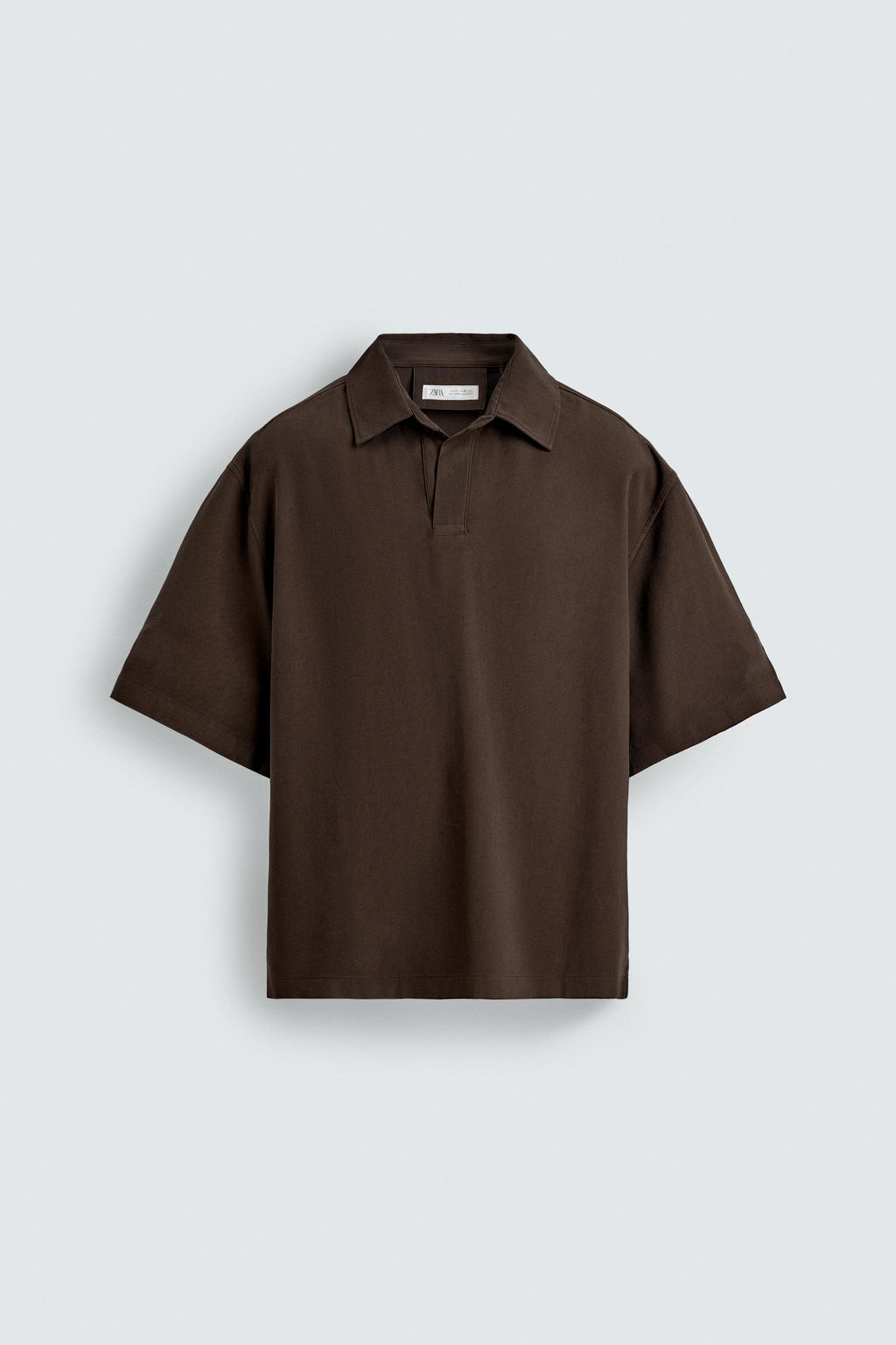 CAMISA POLO FLUIDO RELAXED FIT / Negro - Zara фото 7