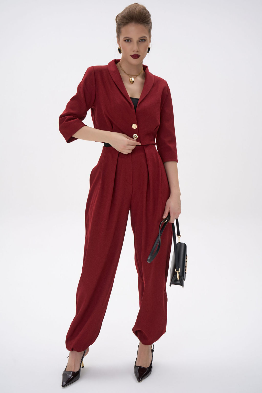 Короткий пиджак Джуди (бордовый) - Эльза фото 6