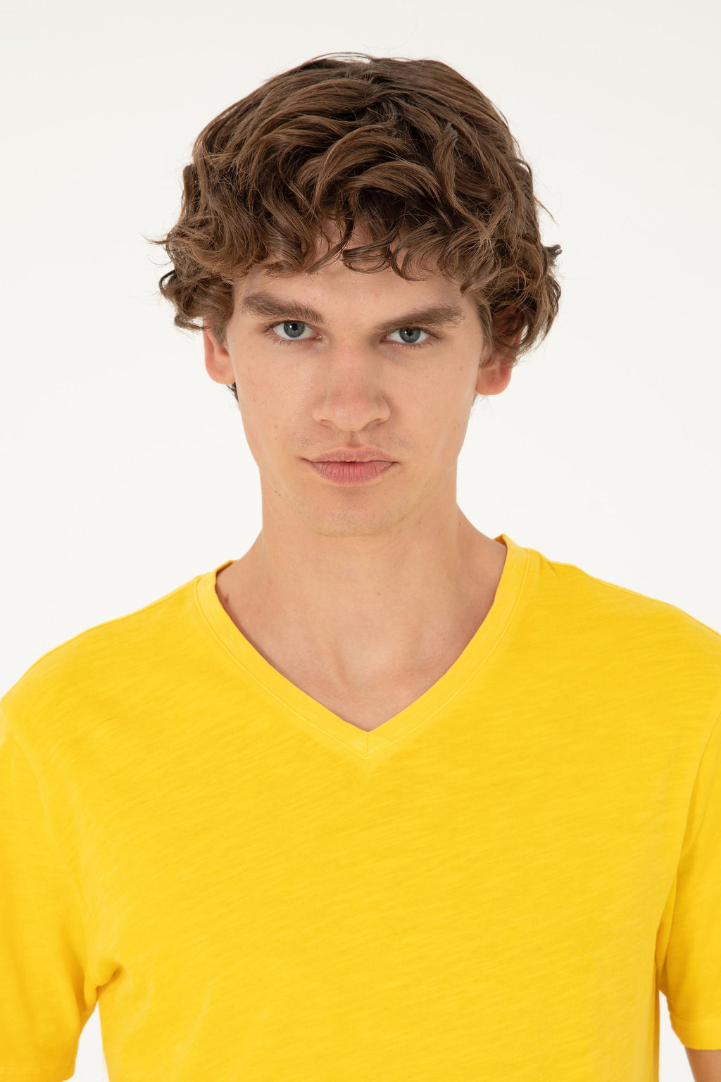 Мужская желтая базовая футболка - U.s. polo assn фото 2