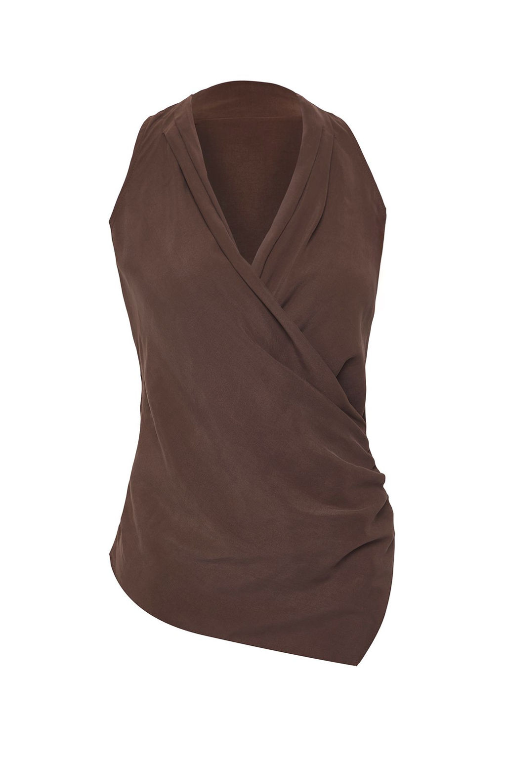 Limited Edition Kahverengi Modal Kruvaze Dokuma Bluz TWOSS25BZ00363