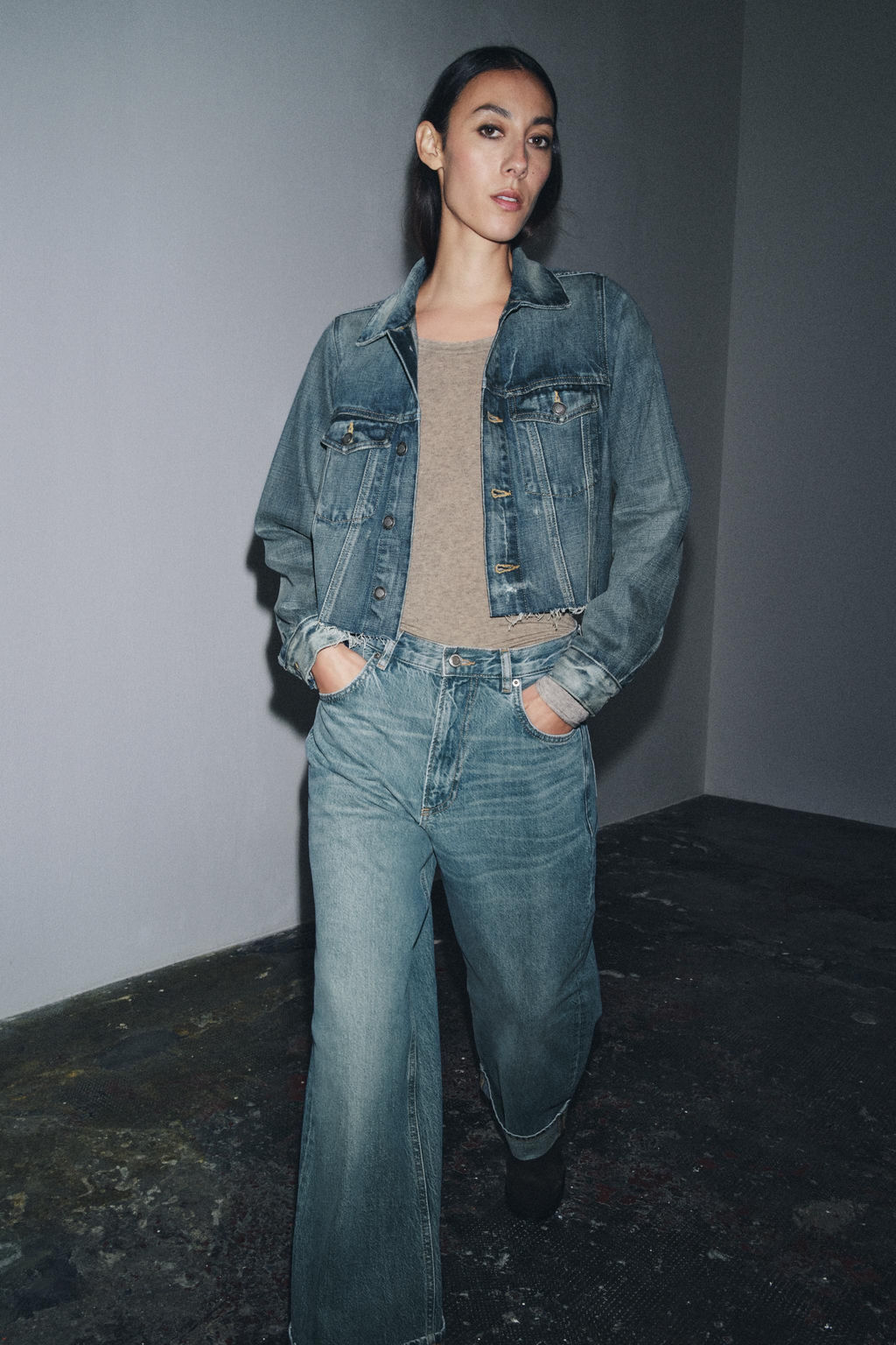 ZW COLLECTION BAGGY MID-WAIST JEANS