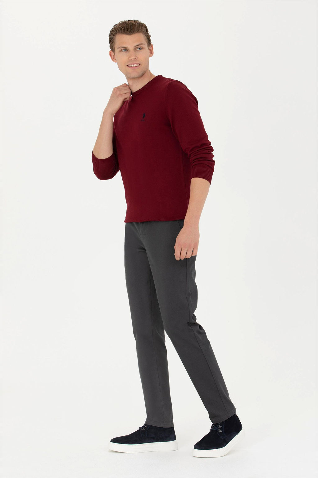 Мужские брюки из плотной ткани антрацитового цвета - U.s. polo assn фото 3