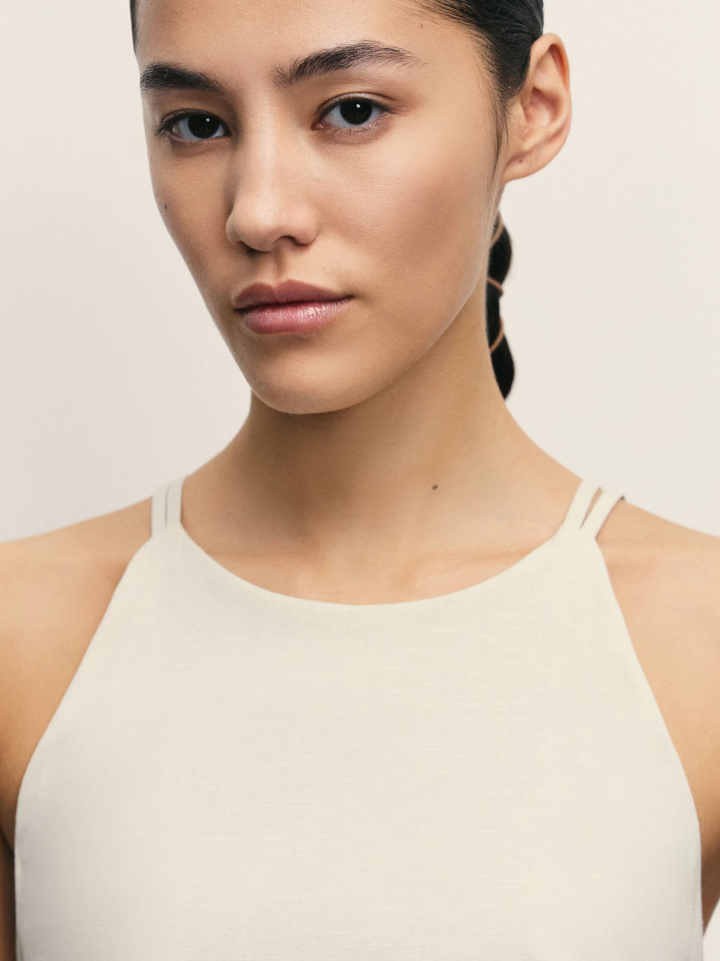 Приталенное платье изо льна и хлопка / Zarina  фото 7