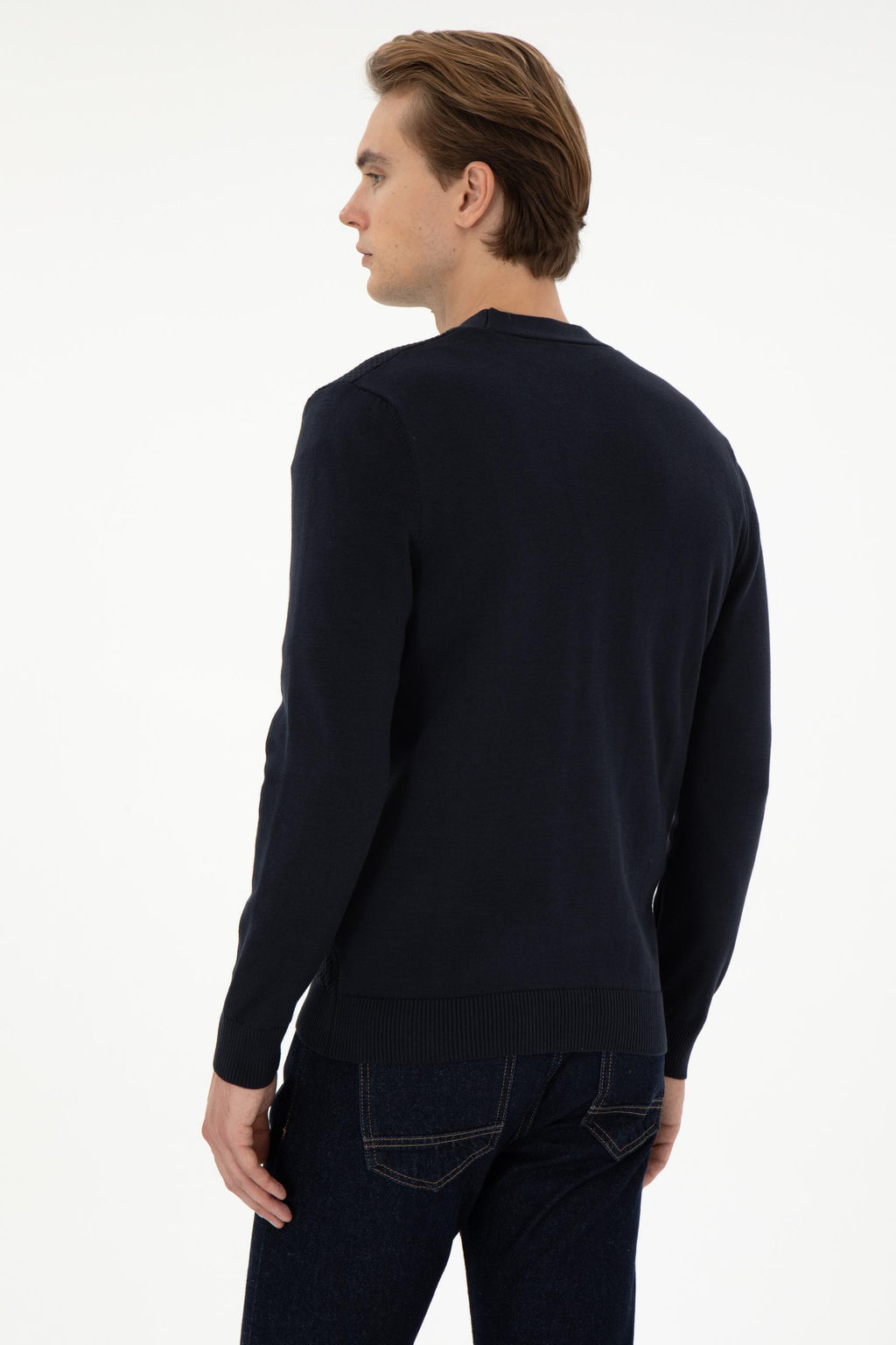 Мужской темно-синий базовый трикотажный кардиган Неожиданная скидка в корзине - U.s. polo assn фото 5