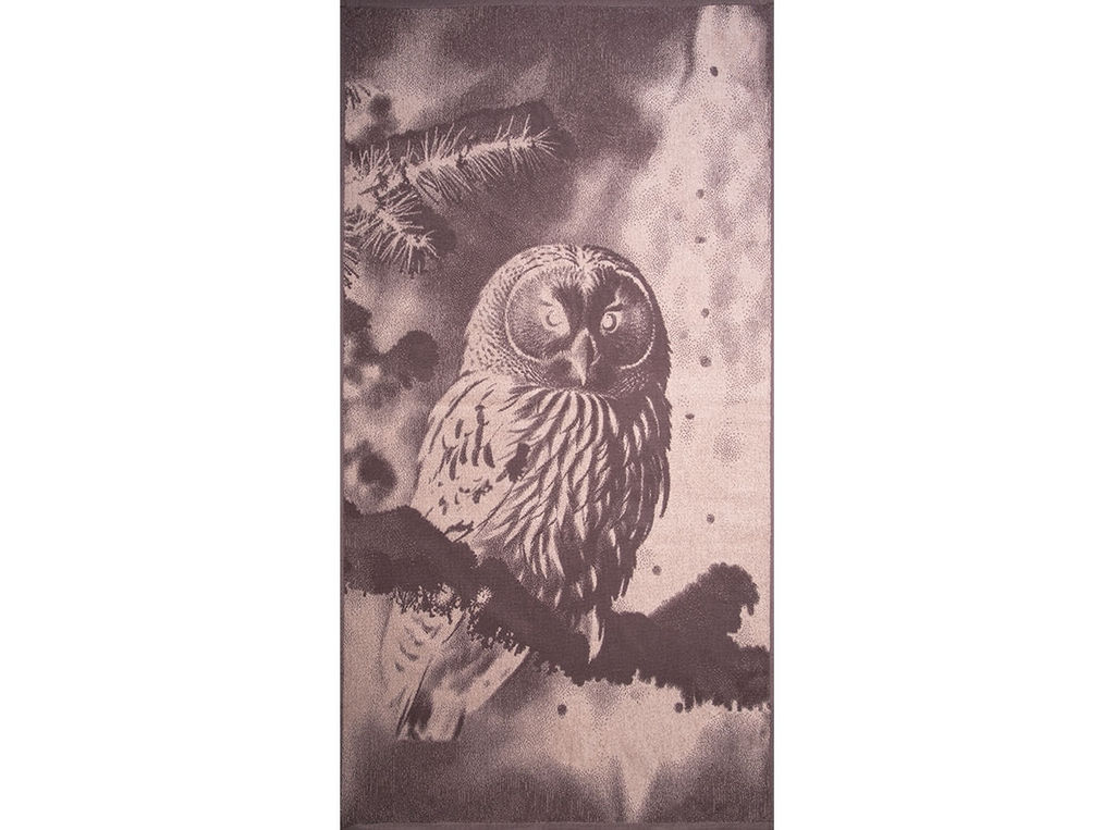 Полотенце махровое 6с102.413ж1 Фото-сова(т.с.мальв1) 81х160см