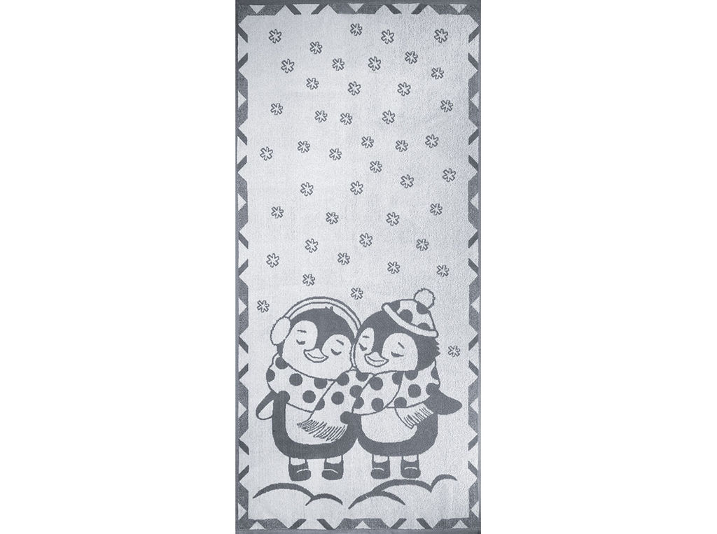 Полотенце махровое 6с102.411ж1 Пингвики(графит5) 67х150см