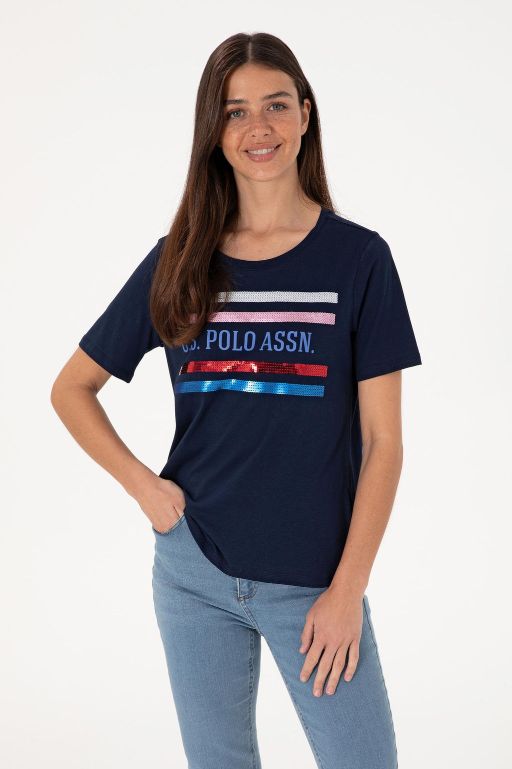 Kad_n Lacivert Ti__rt Sepette S_rpriz _ndirim - U.s. polo assn фото 3