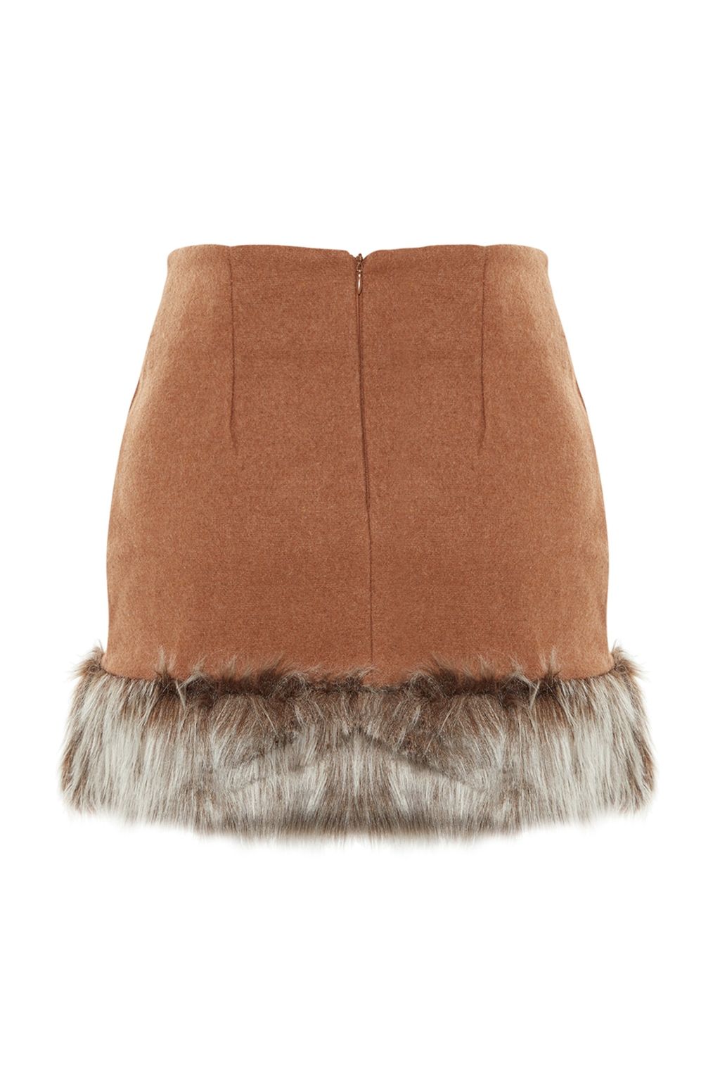 TRENDYOLMILLA Limited Edition Camel Etek Ucu Pelus Detayl? Super Mini Dokuma Etek TWOAW23ET00300  фото 8