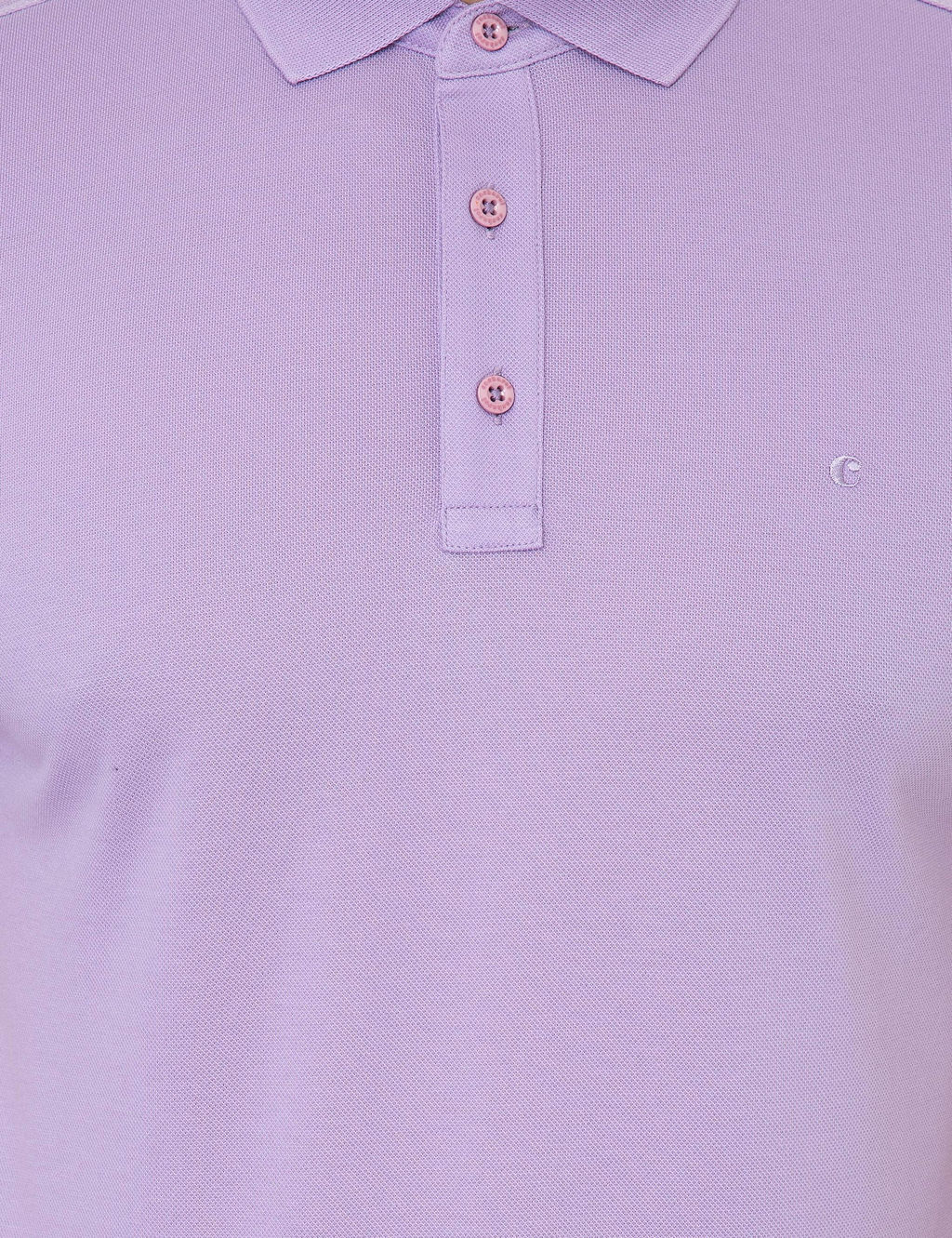 Lila Polo Yaka Slim Fit Basic Merserize T-shirt