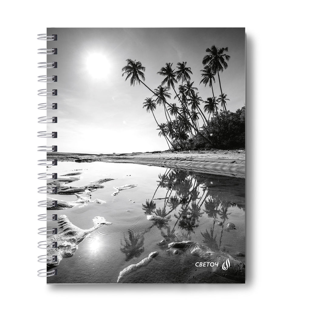 Светоч Т213 Тетрадь общая с твердой обложкой, матовая ламинация A5 96 л. на гребне 65 г/кв.м , белизна 100 % 4 шт. клетка 01558 Сквозь солнечные очки  фото 3