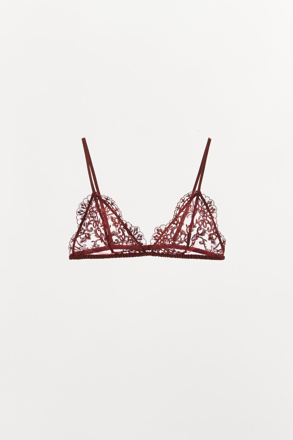 EMBROIDERED LACE TRIANGLE BRALETTE - Zara фото 3
