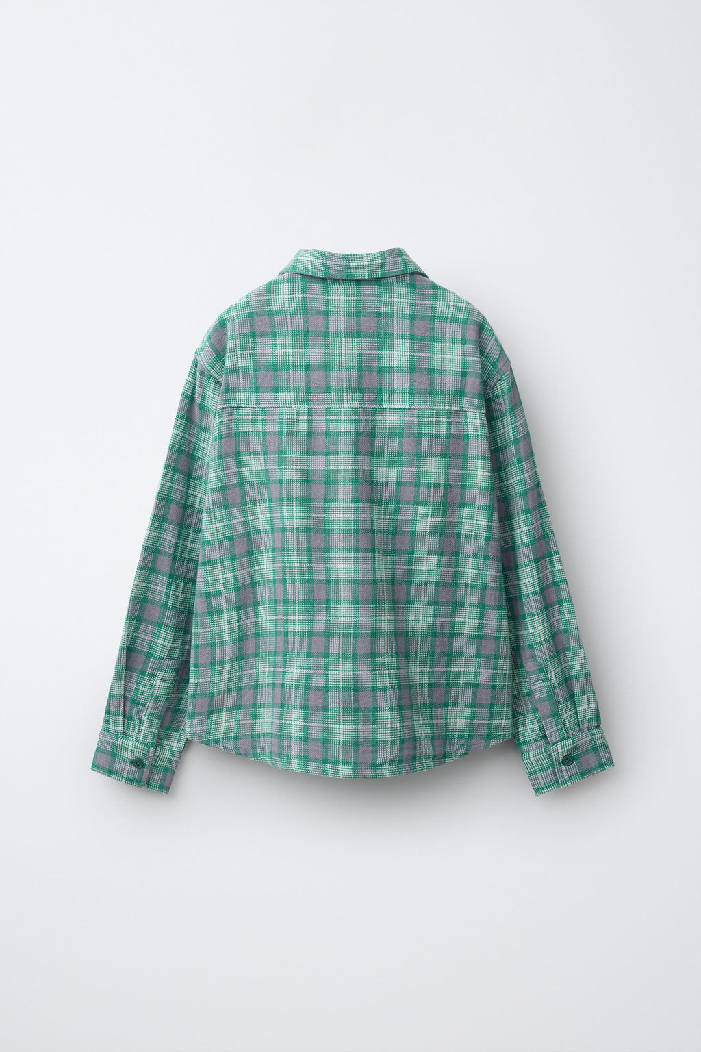 CAMISA ESTAMPADO CUADROS / Verde medio