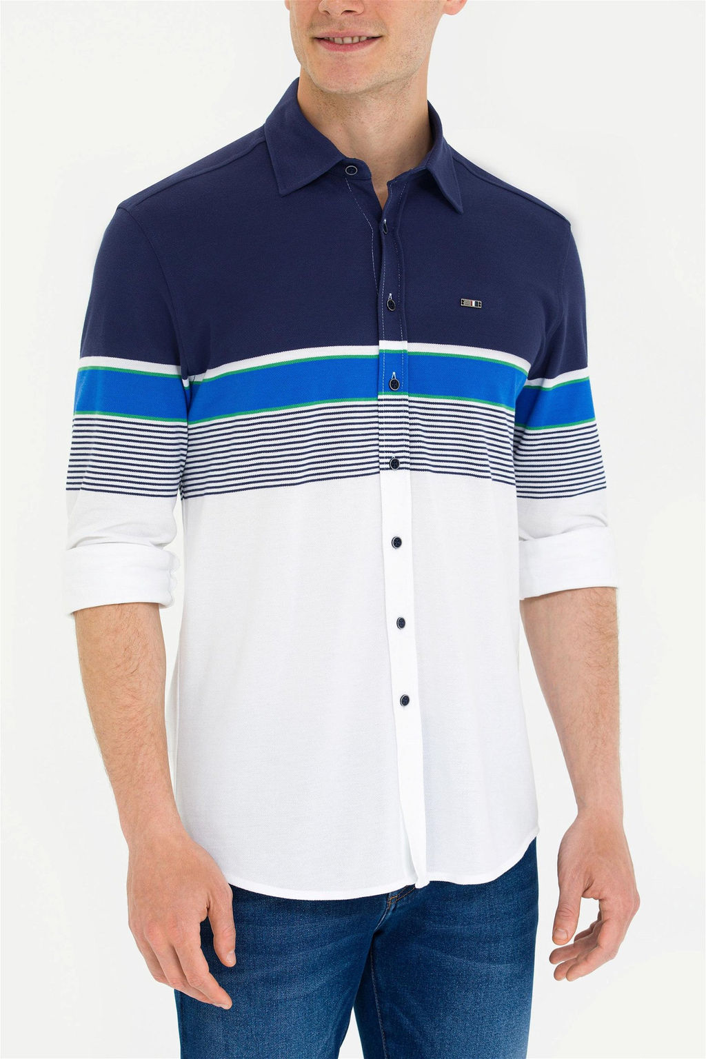 Мужская темно-синяя рубашка с длинным рукавом - U.s. polo assn фото 13