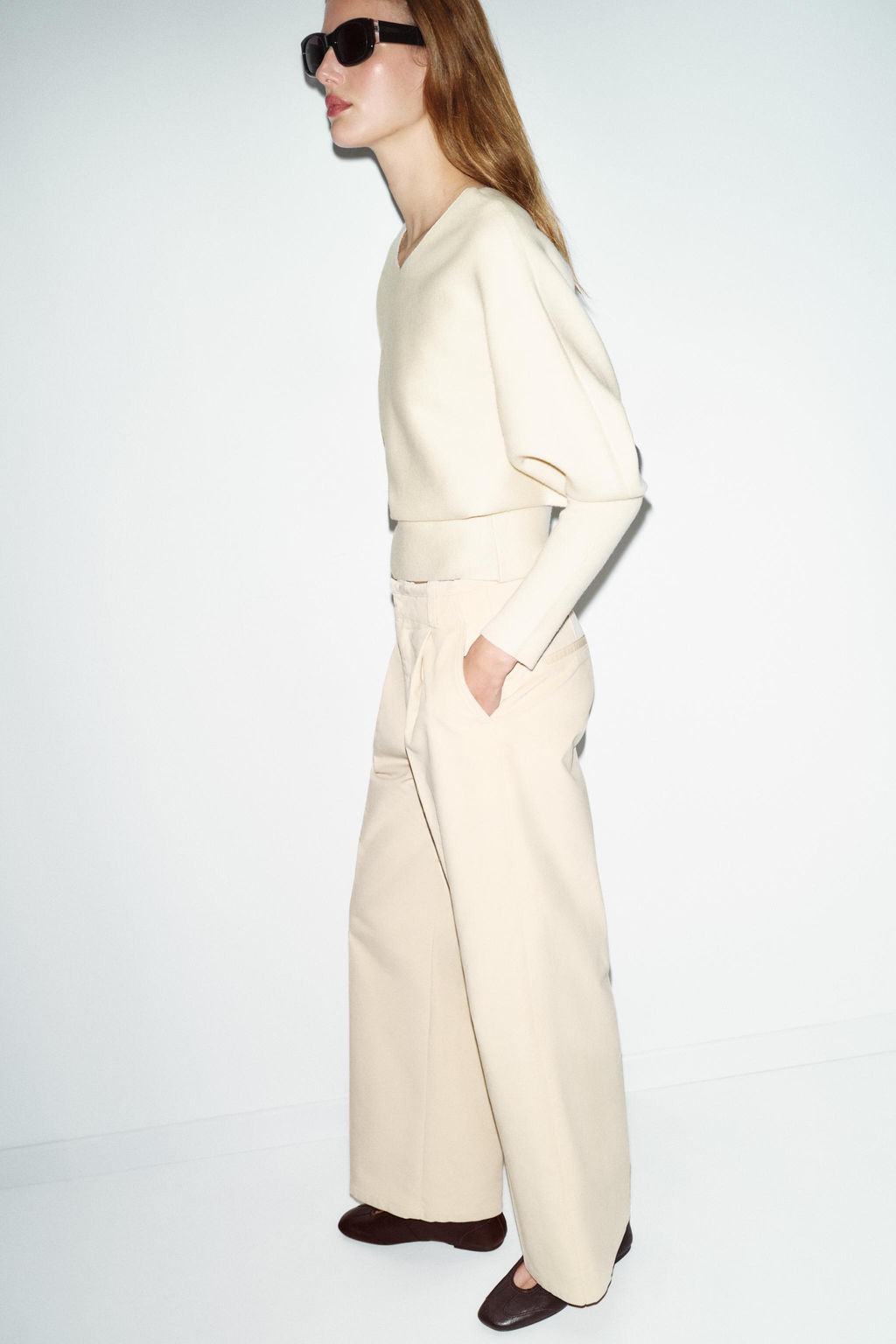 CORDUROY EFFECT STRAIGHT-LEG TROUSERS - Zara фото 5