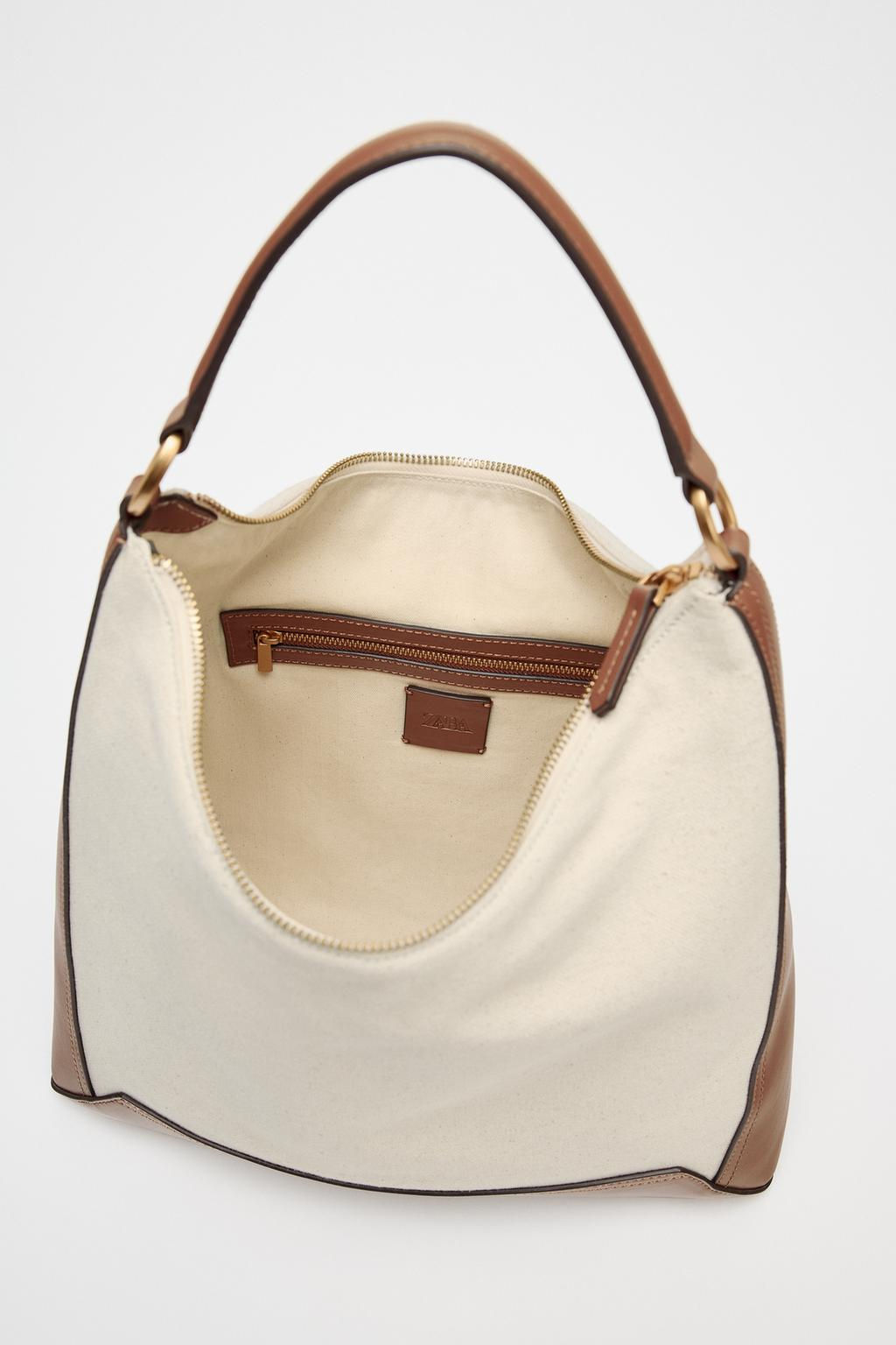 CANVAS SLOUCHY SHOULDER BAG - Zara фото 4
