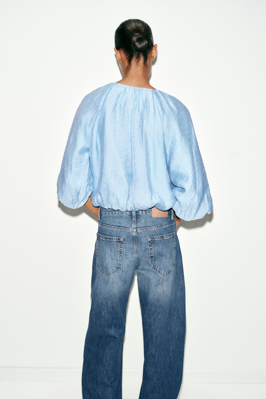 BLUSA FLUIDA GLOBO / Celeste - Zara фото 5