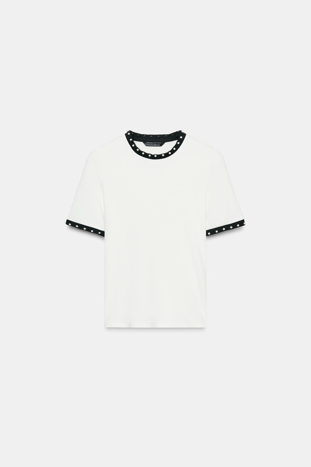 CHUNKY KNIT FAUX PEARL T-SHIRT - Zara фото 5