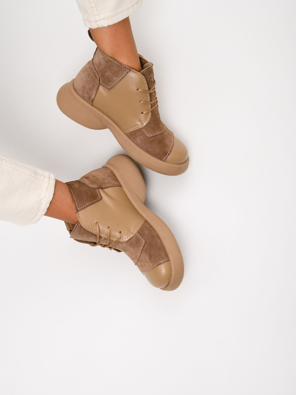 Ботинки EDART 305.927 ka. Круассан+коричневый капучино замша/байка - Ed'art фото 13