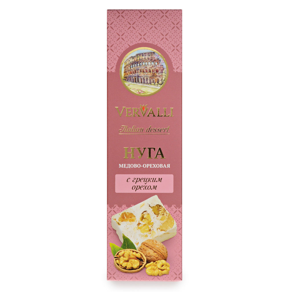 Нуга медово-ореховая с грецким орехом ТМ VERVALLI, 80 гр