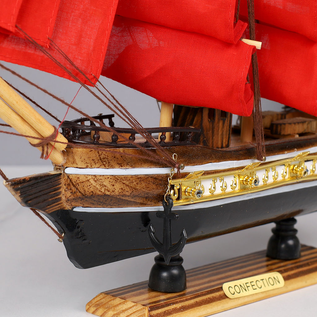 Макет парусного корабля 44х38 см / SH08-R /уп 8/красный парус - Галеонтрейд фото 6