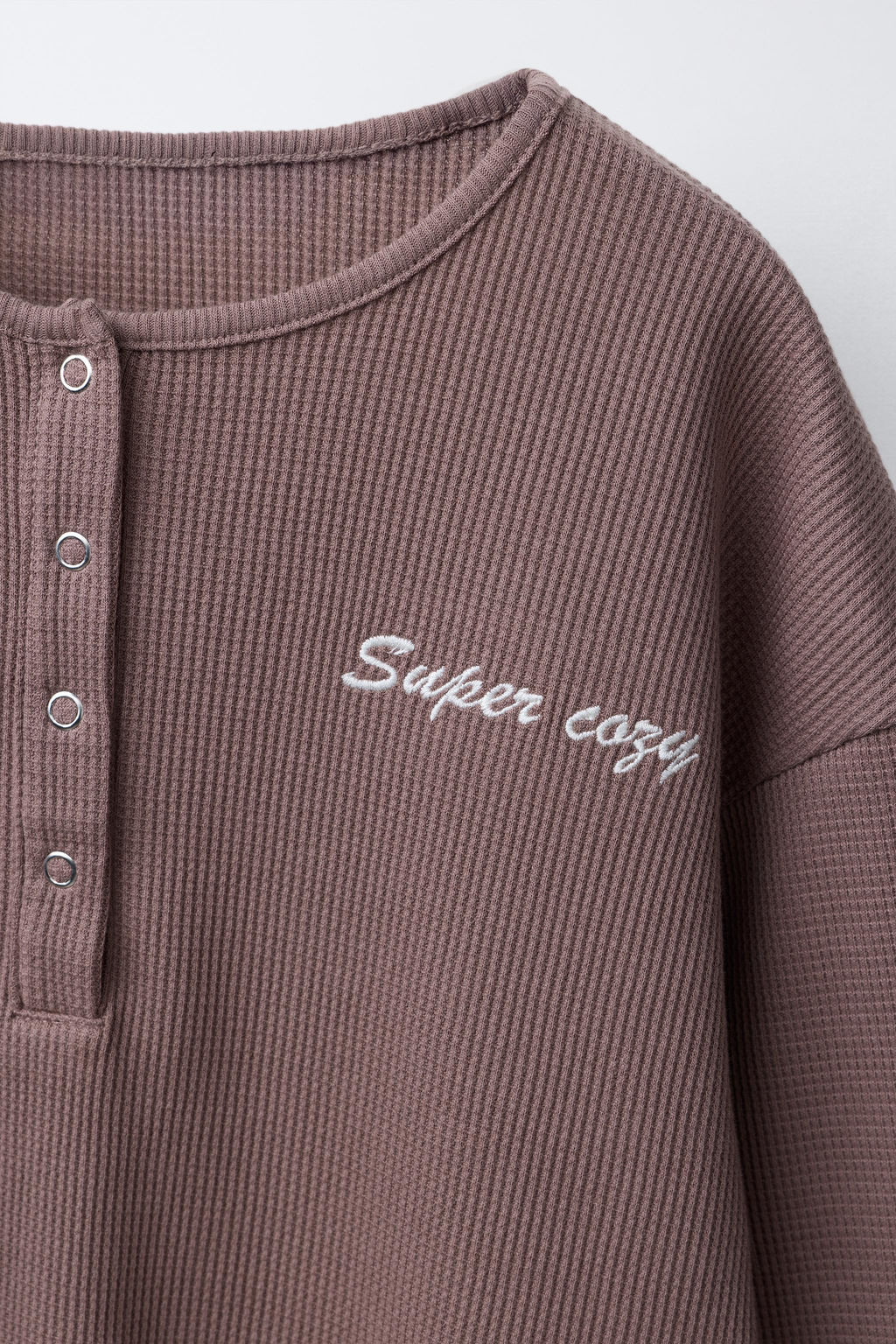 AGES 6-14 / WAFFLE KNIT PYJAMAS WITH EMBROIDERED TEXT - Zara фото 6