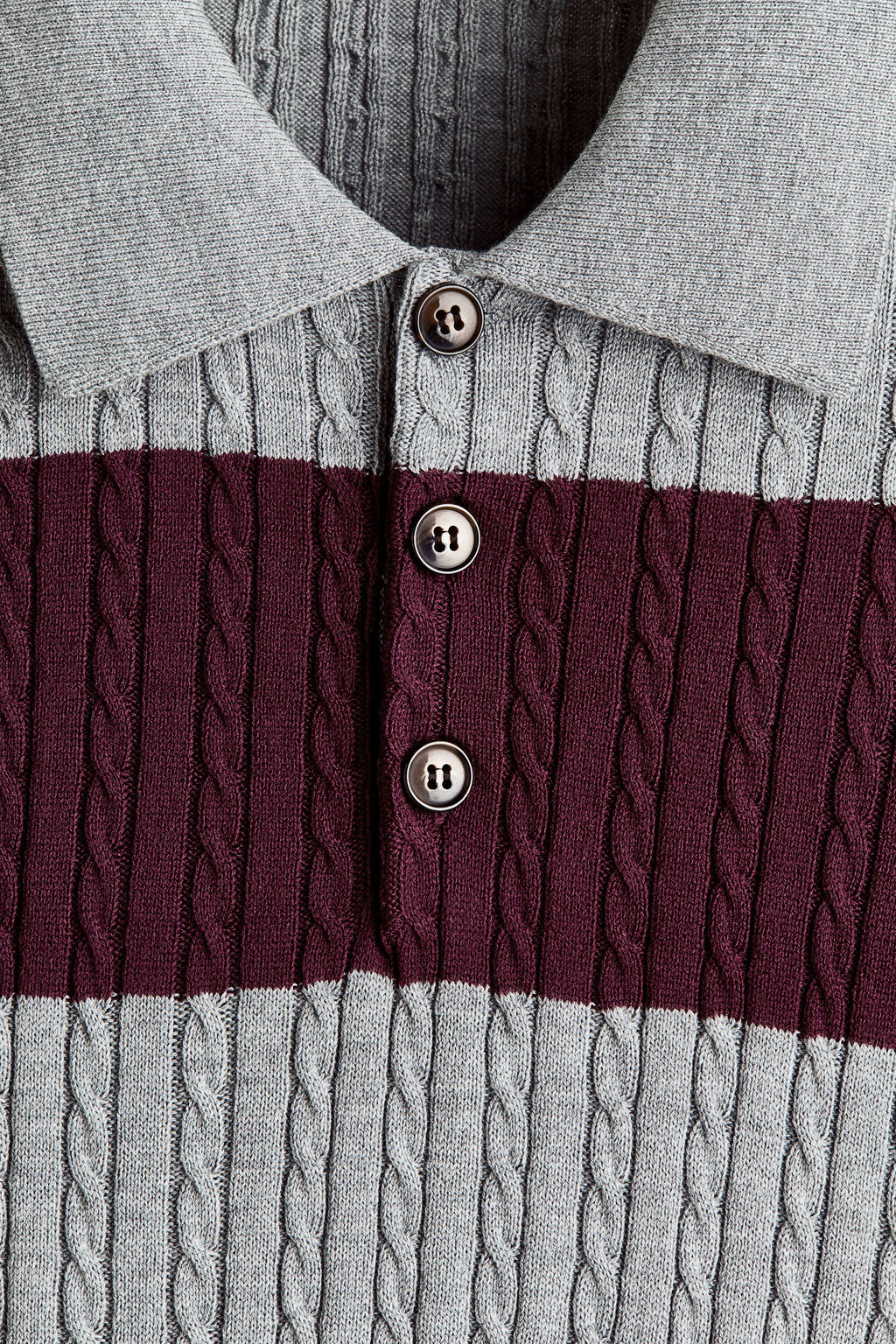 Polo en punto trenzado Regular Fit - H&m фото 3