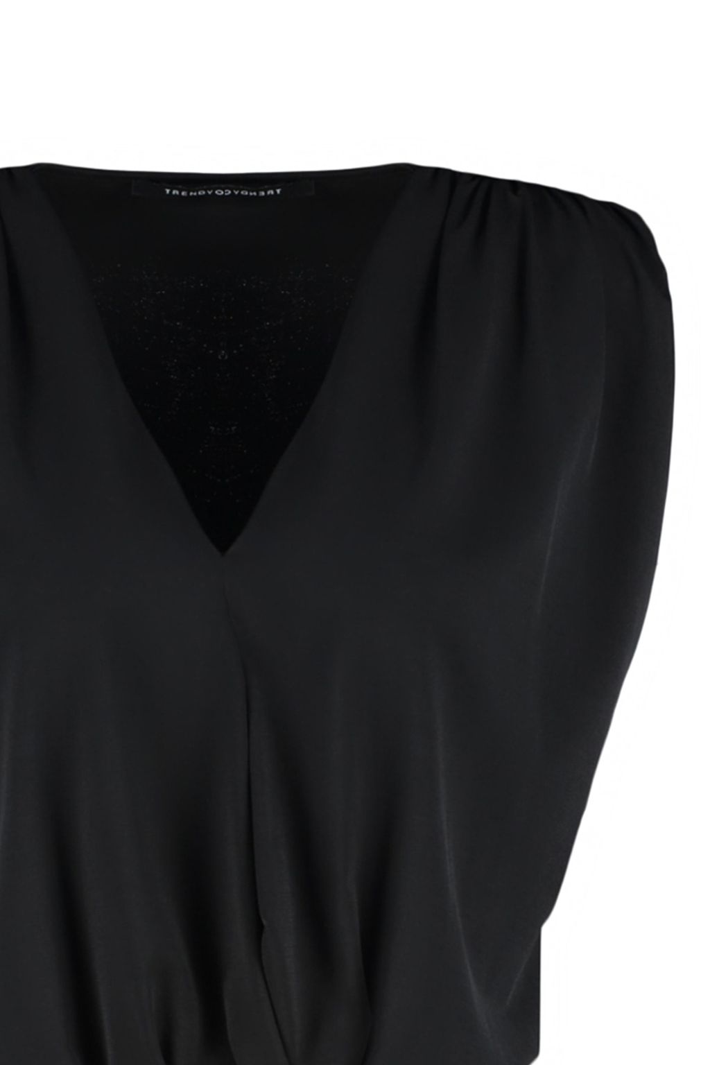 Siyah Vatkal? Kruvaze Yaka Esnek C?tc?tl? Orme Body TWOSS23BD00007