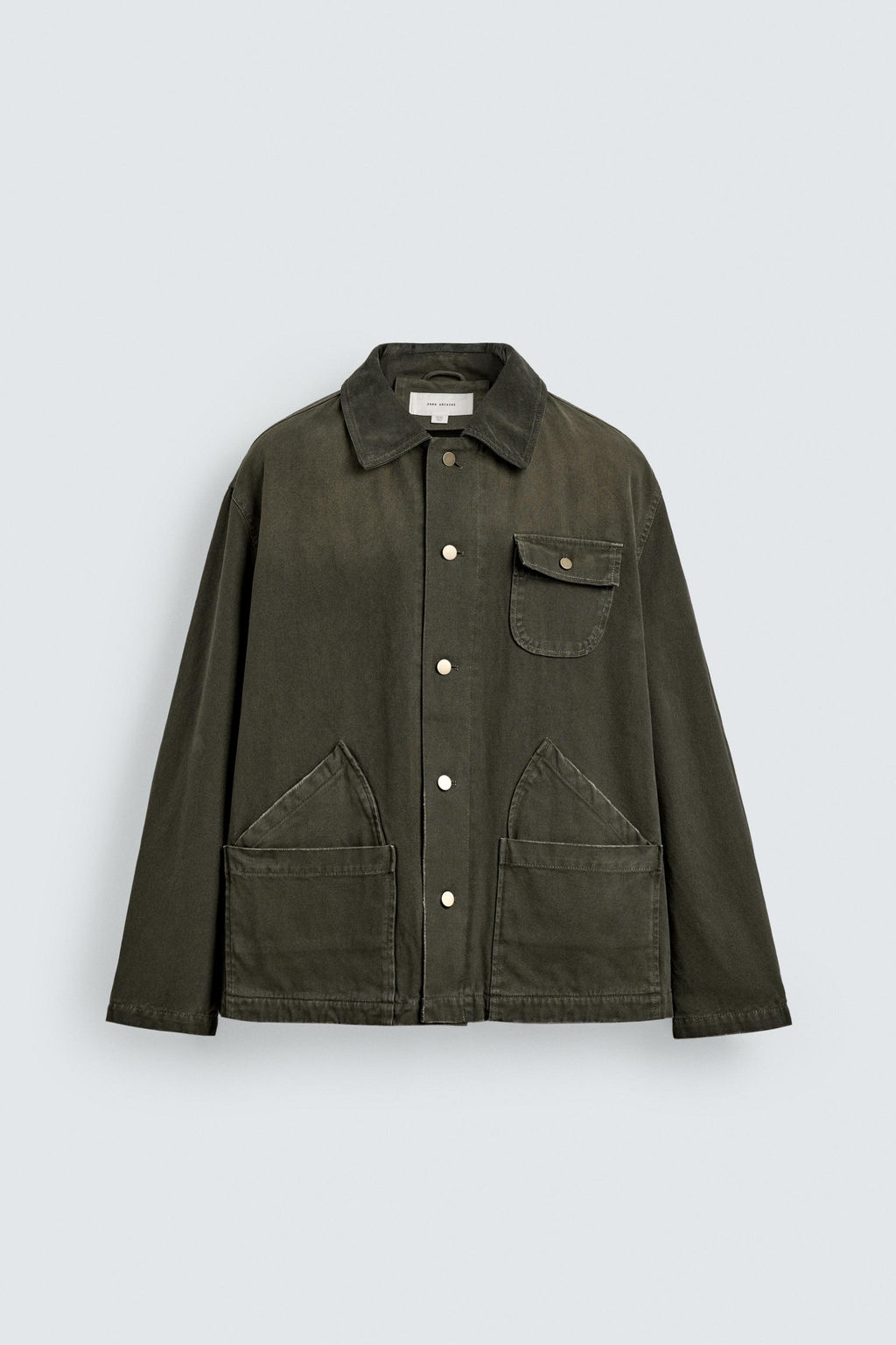 WASHED JACKET WITH COMBINED COLLAR - Zara фото 8