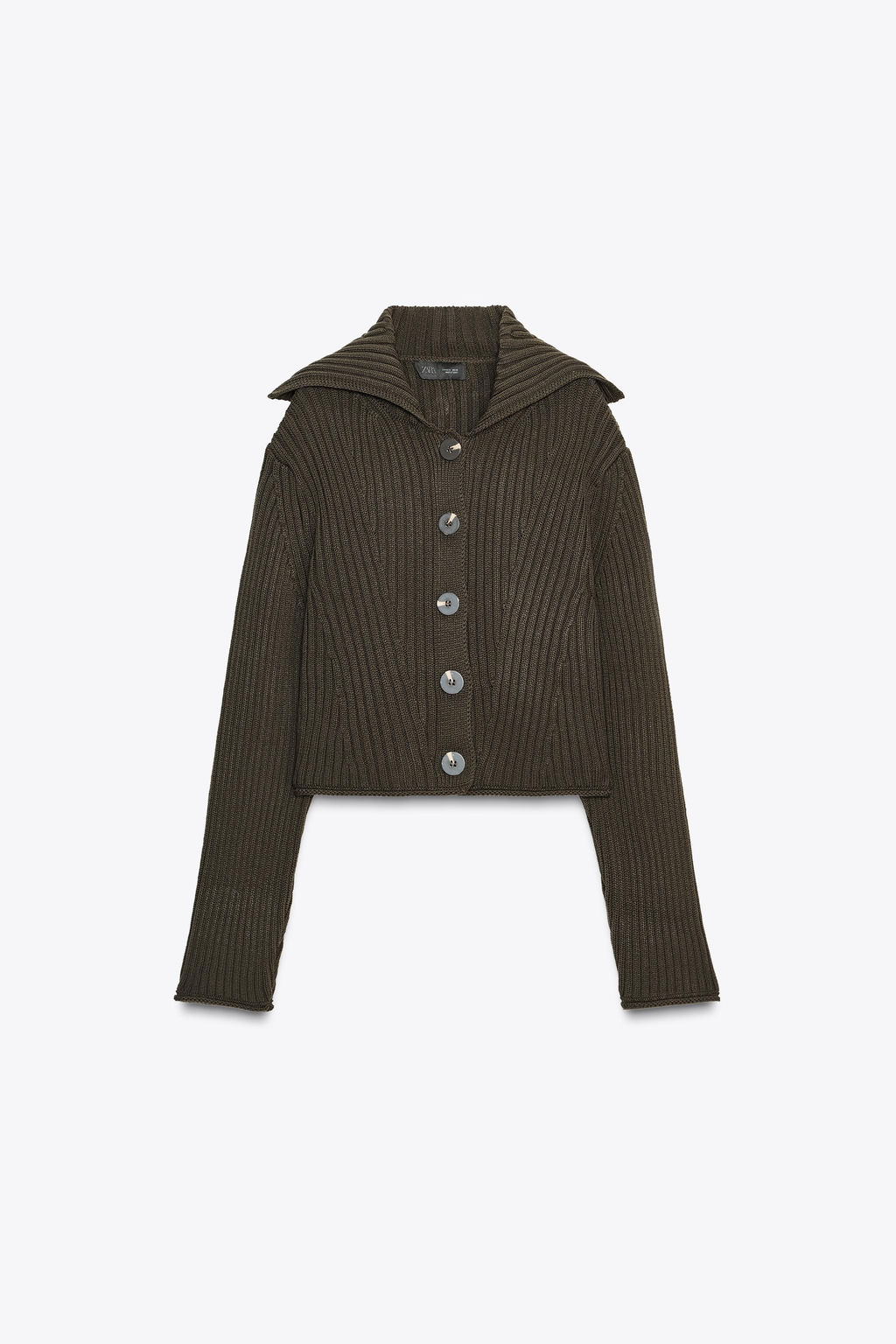 RIB KNIT CARDIGAN WITH BUTTONS - Zara фото 3