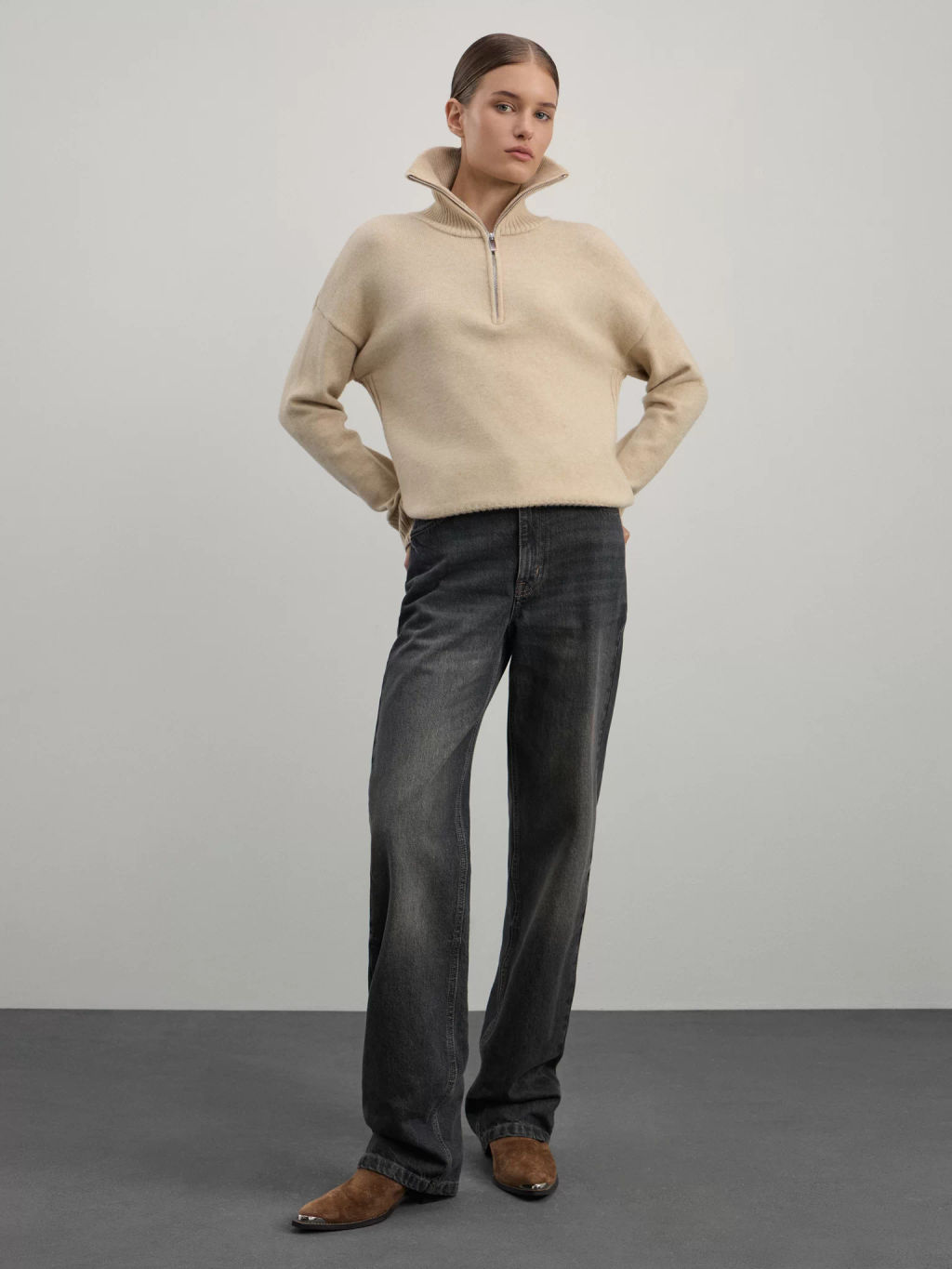 Джемпер на молнии из вискозы / Zarina  фото 2