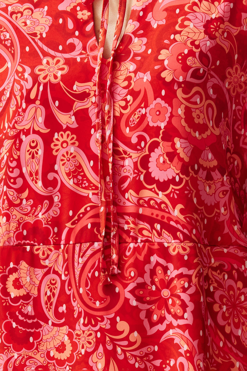 Pembe Sal Desenli Duz Kesim Maxi Astarl? Sifon Dokuma Elbise TWOSS24EL00639 - Trendyolmilla фото 5