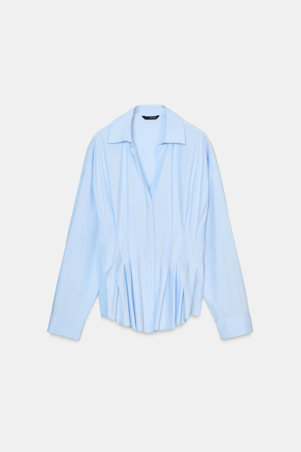 CAMISA POPEL?N PLIEGUES / Azul claro - Zara фото 8