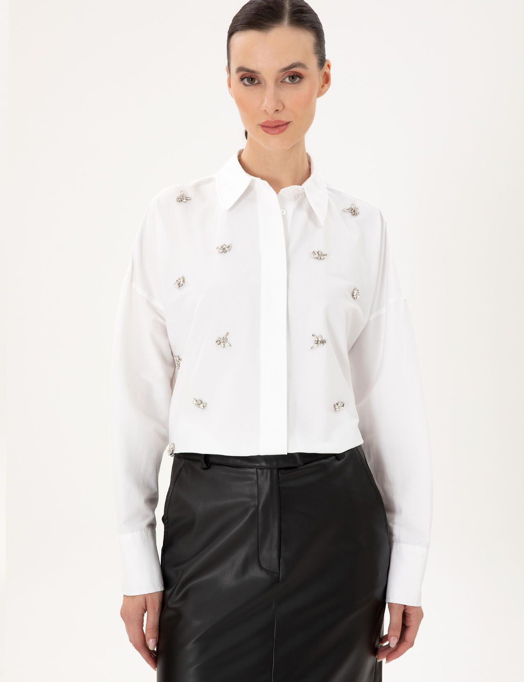 Beyaz Oversize Uzun Kollu G_mlek - Pierre cardin фото 3