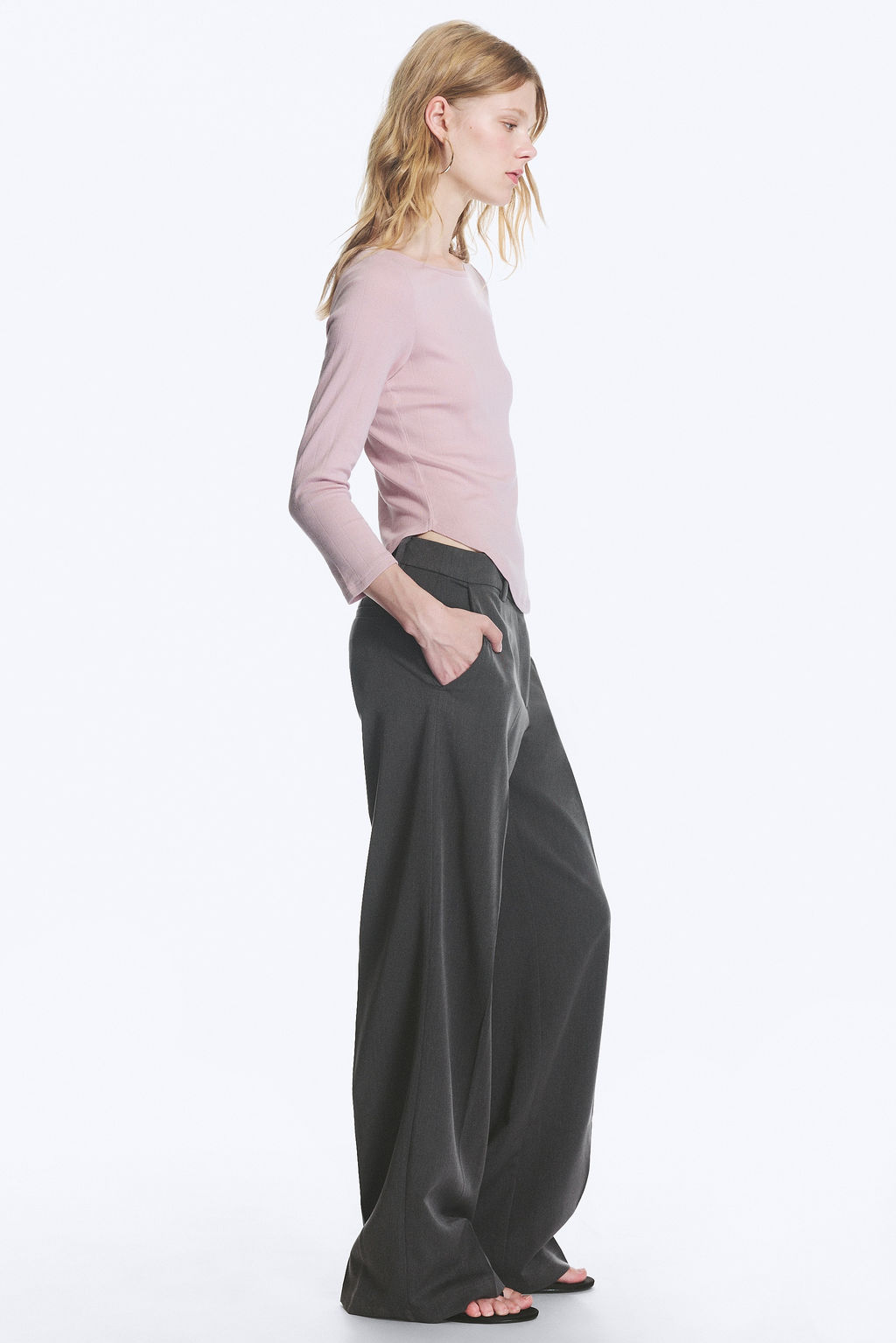 Pantalones de traje de tiro bajo - H&m фото 5