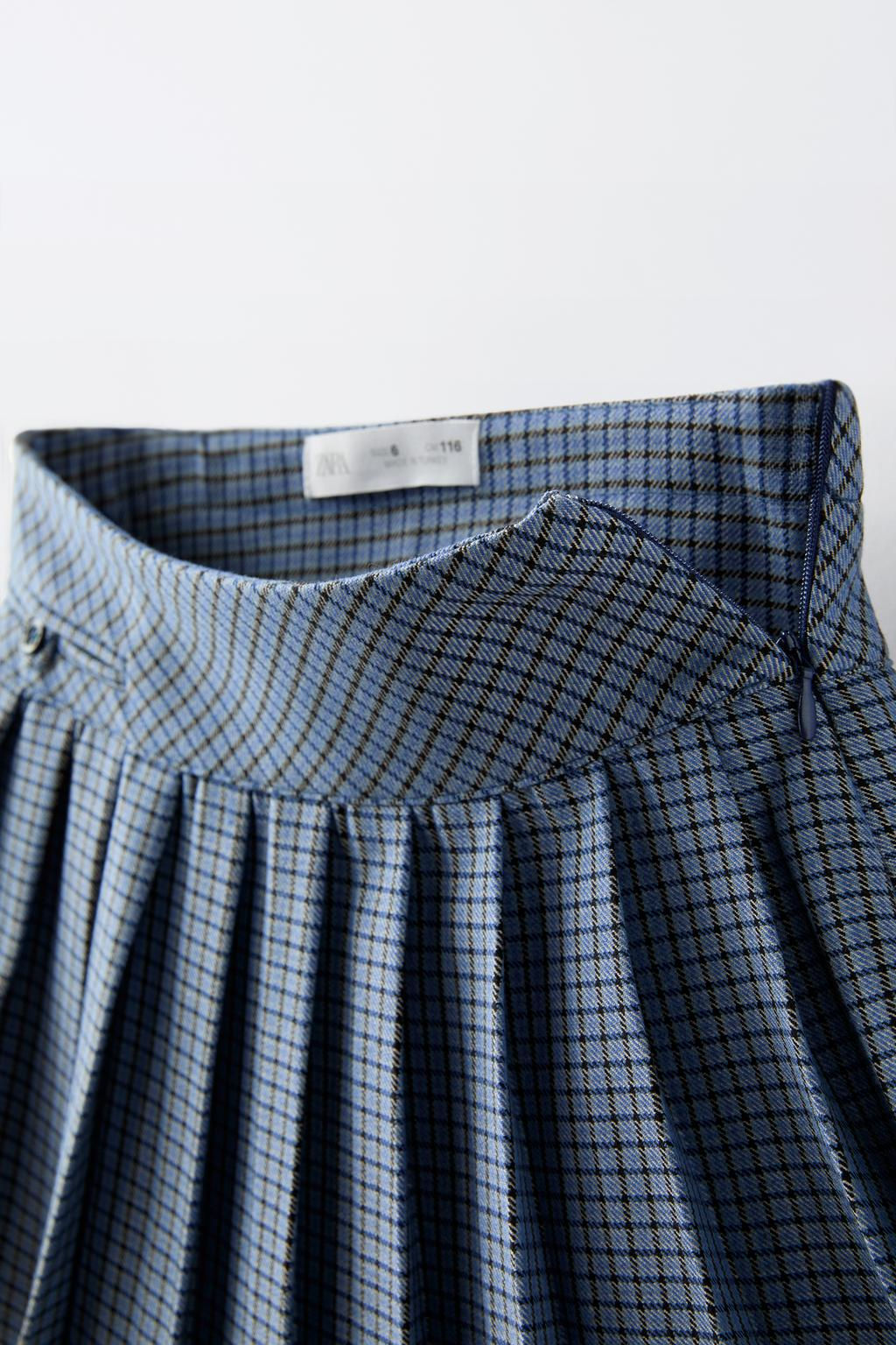 CHECK BOX PLEAT SKIRT - Zara фото 4