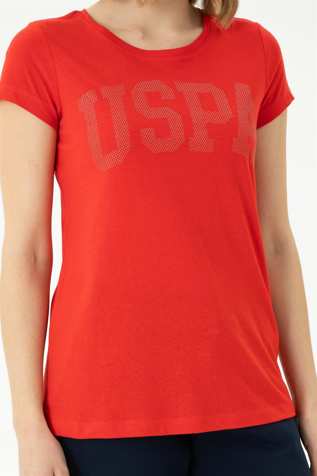 Женская красная базовая футболка - U.s. polo assn фото 13