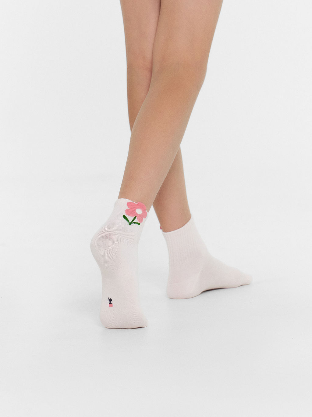 Цена за 5 пар! Носки детские зефирно-розовые с объёмным рисунком в виде цветка - Mark formelle фото 2