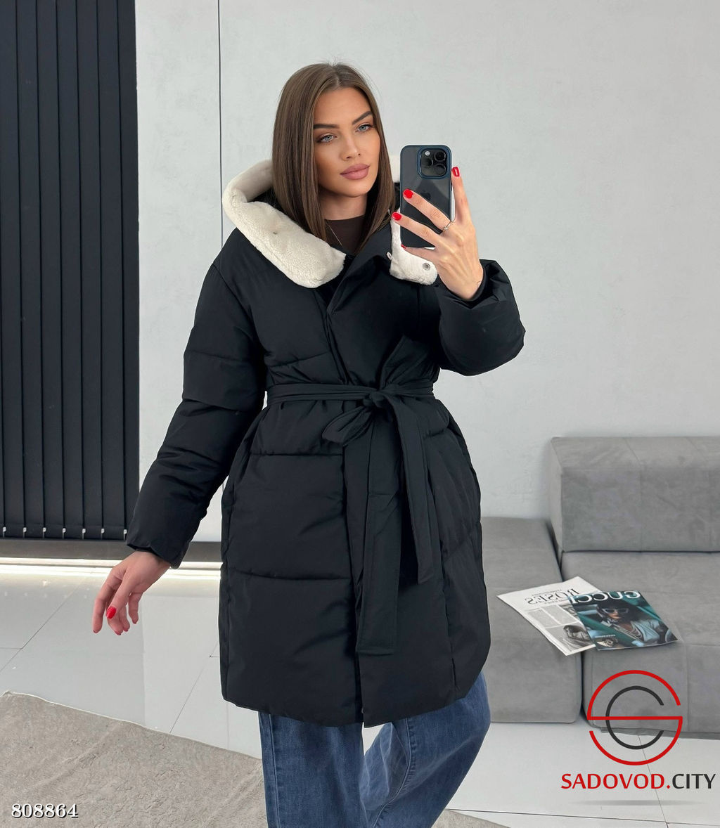 куртка женская зимняя с поясом - Bruno фото 4